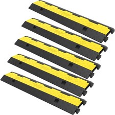Vevor Cable Protector Ramp 5 Pack Rubber Speed Bump 2 Channels Heavy Duty 11000L