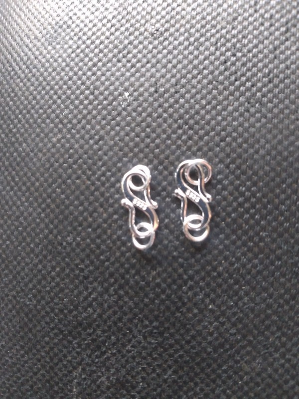 Lot Of (2) 925 Sterling Silver S Hooks Jewelry Connectors For Necklace Bracelet