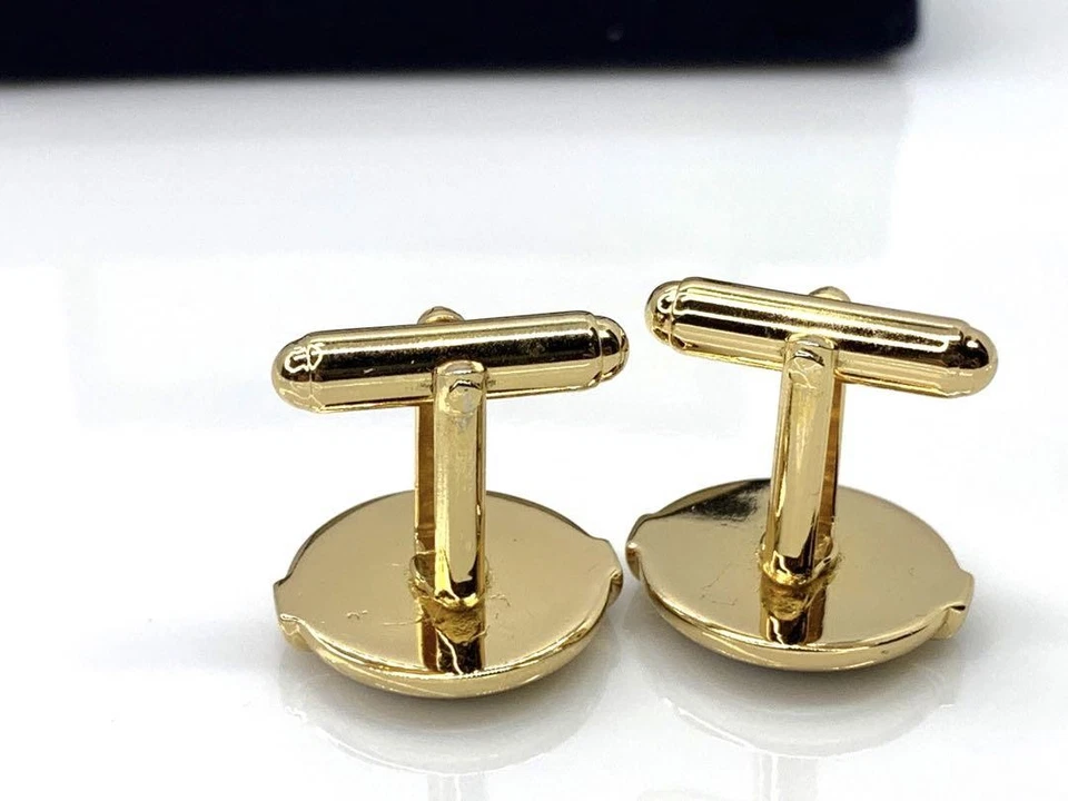 Burberry Gold-Colored Dark Green Cufflinks - Image 4 of 4