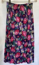 Vintage Boho Women's Skirt 10 Floral Laura Jean, 100 Cotton, Uni n USA Made.