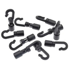 10Pcs Bungee Rope Shock Cord Open End Hooks Black Rope