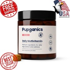 Pupganics Multivitamin Daily Soft Chew Dog Supplement with Glucosamine, Probi...