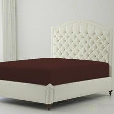 1 PC Best Fitted Sheet 15"Pocket 1000 TC Egyptian Cotton Chocolate Solid Queen