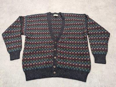 Vintage Christopher Hayes Strickjacke Herren L Geo Shetland Wollpullover Preppy Opa