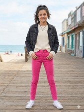 Cherokee Girls Ankle Pink Corduroy Pants Comfort Breathable Size 16 98 Cotton