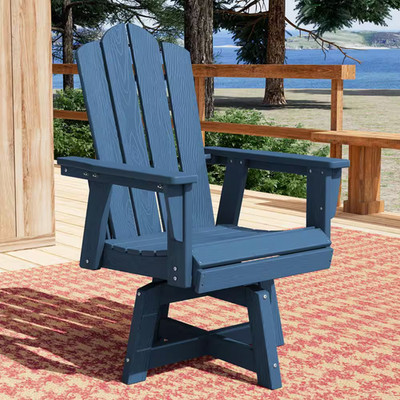 HDPE Outdoor Swivel Dining Chair Navy HDPE Frame Swivel Dining Chair with Cloud