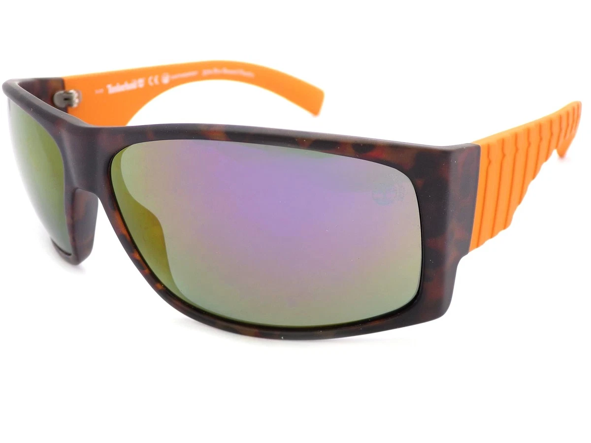 Timberland Polarized Sunglasses Black Orange with Multi Mirror Lenses TB9215 52D