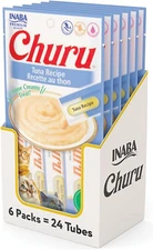 INABA Churu Cat Treats, Grain-Free, Lickable, Squeezable Creamy Purée Cat Treat/
