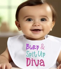 Embroidered Baby Bibs Personalized Custom Soft Cotton Bib Shower Gift New