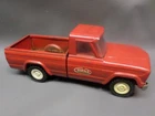 VINTAGE 1960'S TONKA RED JEEP PICKUP TRUCK - PRESSED STEEL - 9"  - AS FOUND