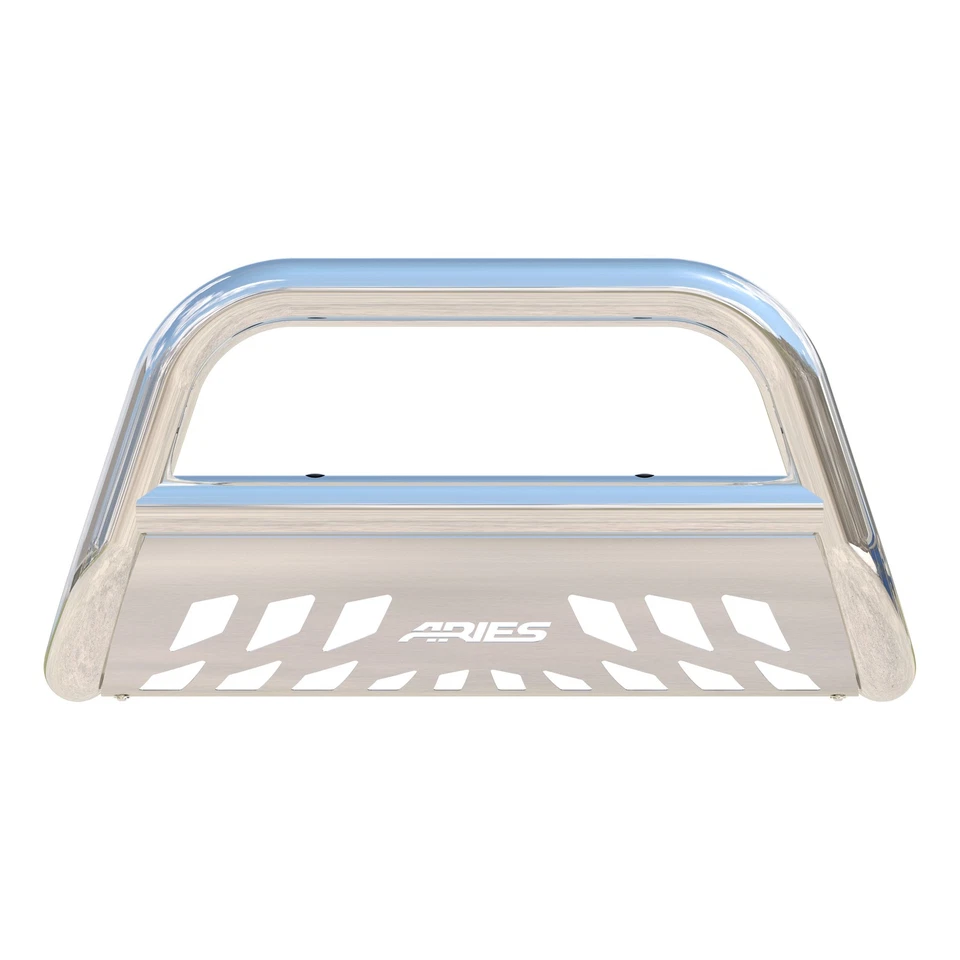 Aries Bull Bar Grille Guard 3in Stainless & Skid for 2011-2016 Ford Super Duty Foto 3 de 4