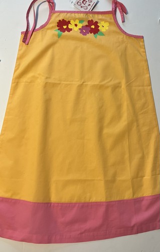 NWT Girls 150/12 Hanna Andersson Cotton SUNDRESS Flower Appliqué Cantaloupe/Pink - Picture 6 of 9