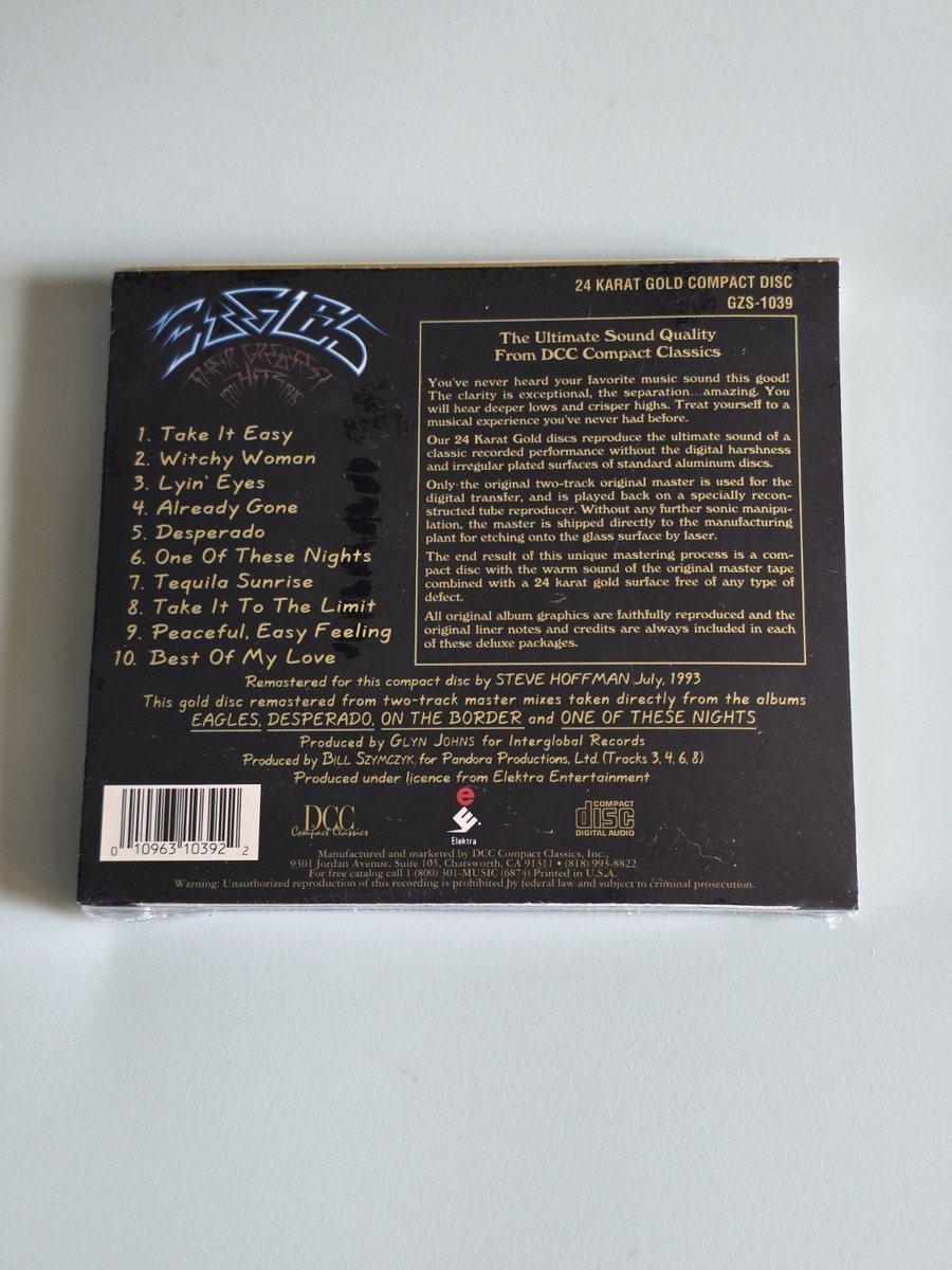 Eagles Their Greatest Hits DCC 24K Karat Gold Compact Disc CD GZS