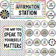 Affirmation Station Bulletin Board Set Growth Mindset Bulletin Board Decor Posit