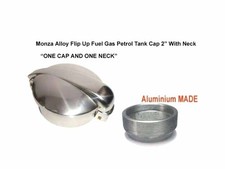 2 INCH MONZA FLIP UP ALLOY PETROL FUEL FILLER CAP WITH ALUMINIUM NECK #