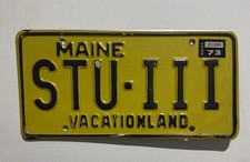 1973 Maine Vacationland License Plate # STU-III