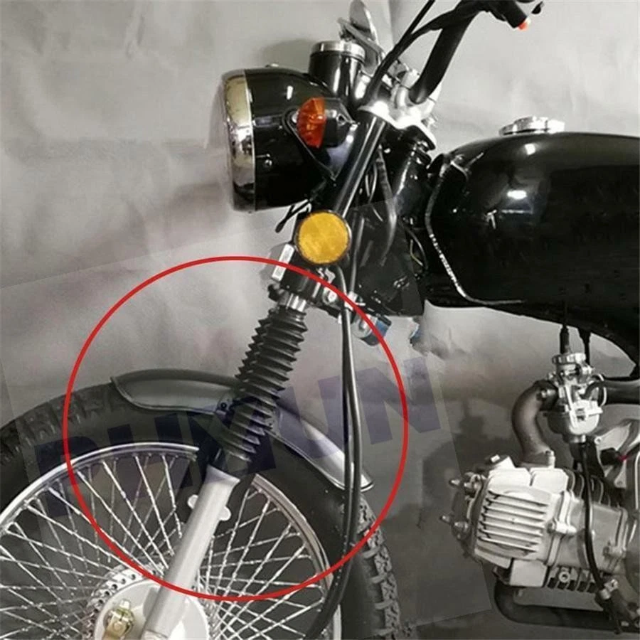 Cubierta guardabarros delantero y trasero retro de metal negro para moto Honda CG125 Foto 4 de 4