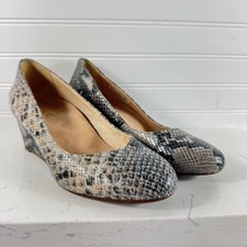 Vionic Antonia Wedge Pumps Heels US 8.5 Snake Print Orthaheel Comfort Slip On