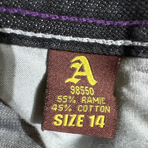 Y2k Inspired Mallgoth Jeans Boys Sz 14 Tattoo Streetwear Grunge Biker Dark Wash - Picture 10 of 10