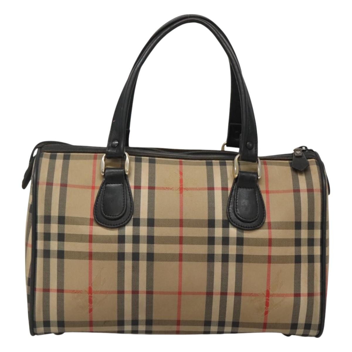 バッグ Burberrys Nova Check Boston Bag Burberrys Nova Check Boston Bag Canvas Beige Gold Auth 130974 | eBay