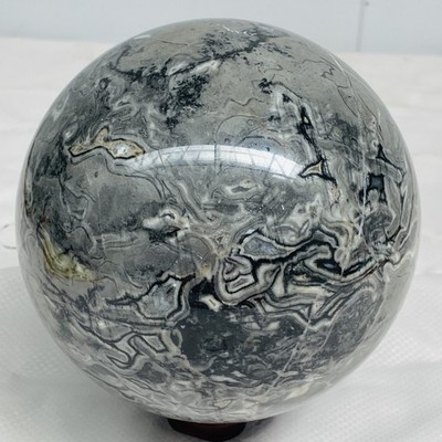 Natural Picasso Jasper Sphere Black Gray Crystal Ball Healing 3900G (8.59LB)