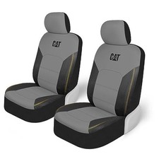 Cat FlexHybrid Car Seat Covers, Gray Premium Faux Front Seat Covers Gray