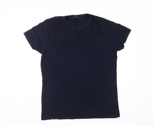 French Connection Herren T-Shirt Blau Rundhals Größe L