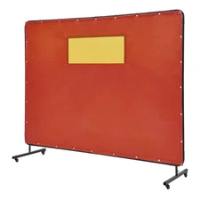 Welding Screen with Frame 6' x 8'Welding Curtain Screen w/ 4 Wheels for Workshop