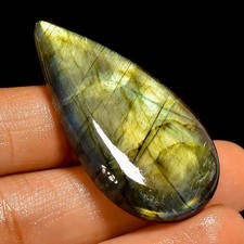 54 Ct Natural Labradorite Large Pear Shape Cabochon Loose Gemstone 43X23X6 mm