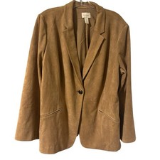Chico's Buttery Faux Suede Tan Women's Blazer Size 3