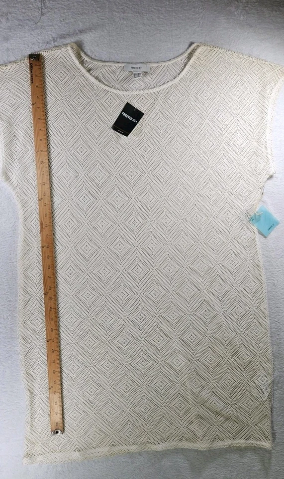 Forever 21 кремовый слоновой кости купальник прикрыть женщин плюс размер 3XL мягкая сетка новый с Ярлыками  - Изображение 4 из 4