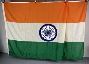 1984 Republic Of India Large 5’7”x8’5” Flag Nyla/Wool US DPSC Contract Made