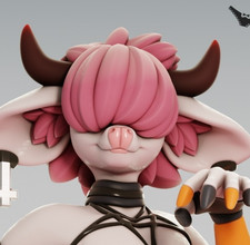 Furry Femboy Bull 1/12 Scale Resin Figure NSFW | Unpainted Model Kit