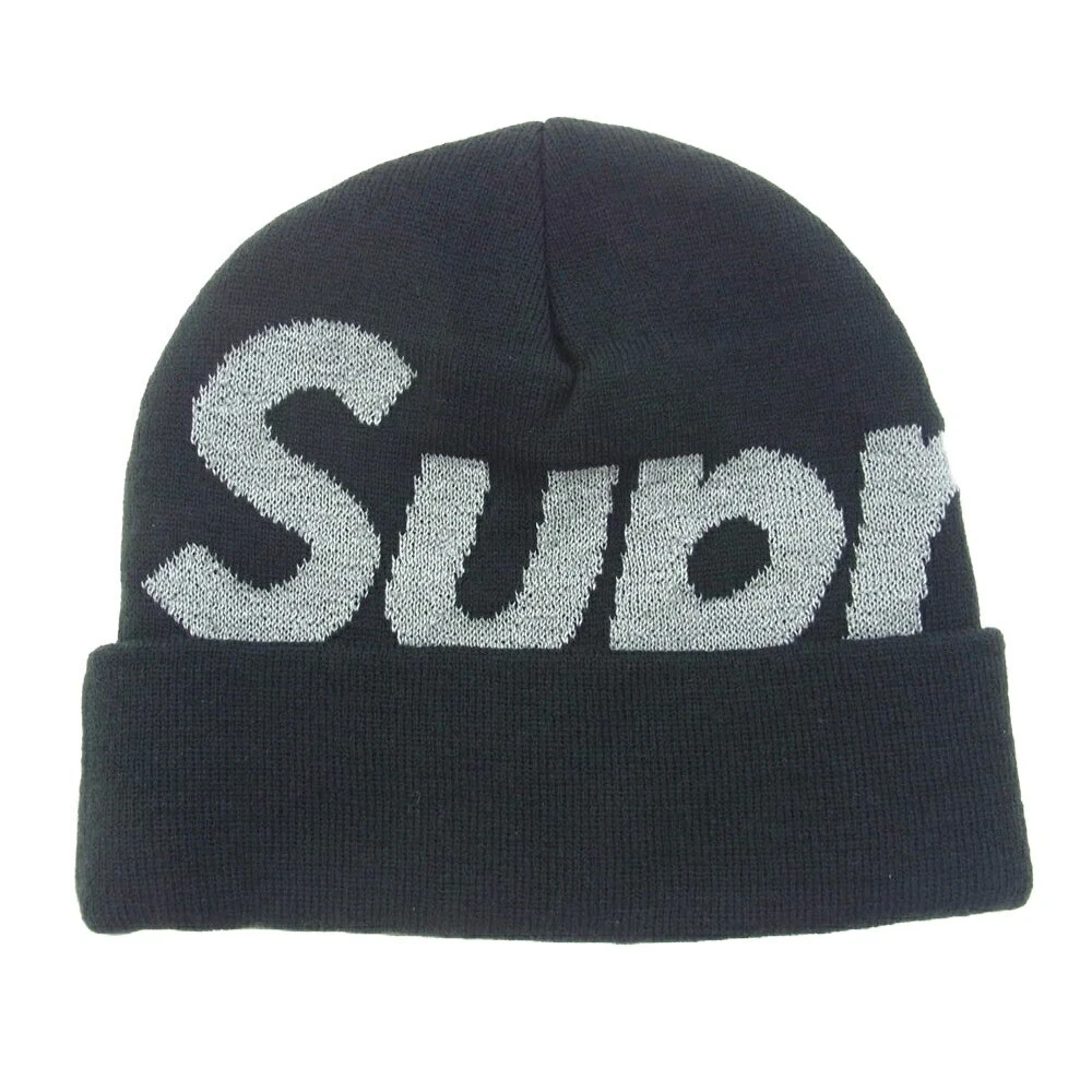 Supreme 18AW Big Logo Beanie Big Logo Beanie bonnet tricot noir