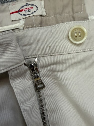 PRADA Milano Beige Cotton Chino Trousers Size 46 IT Women's Designer Pants - Afbeelding 14 van 21