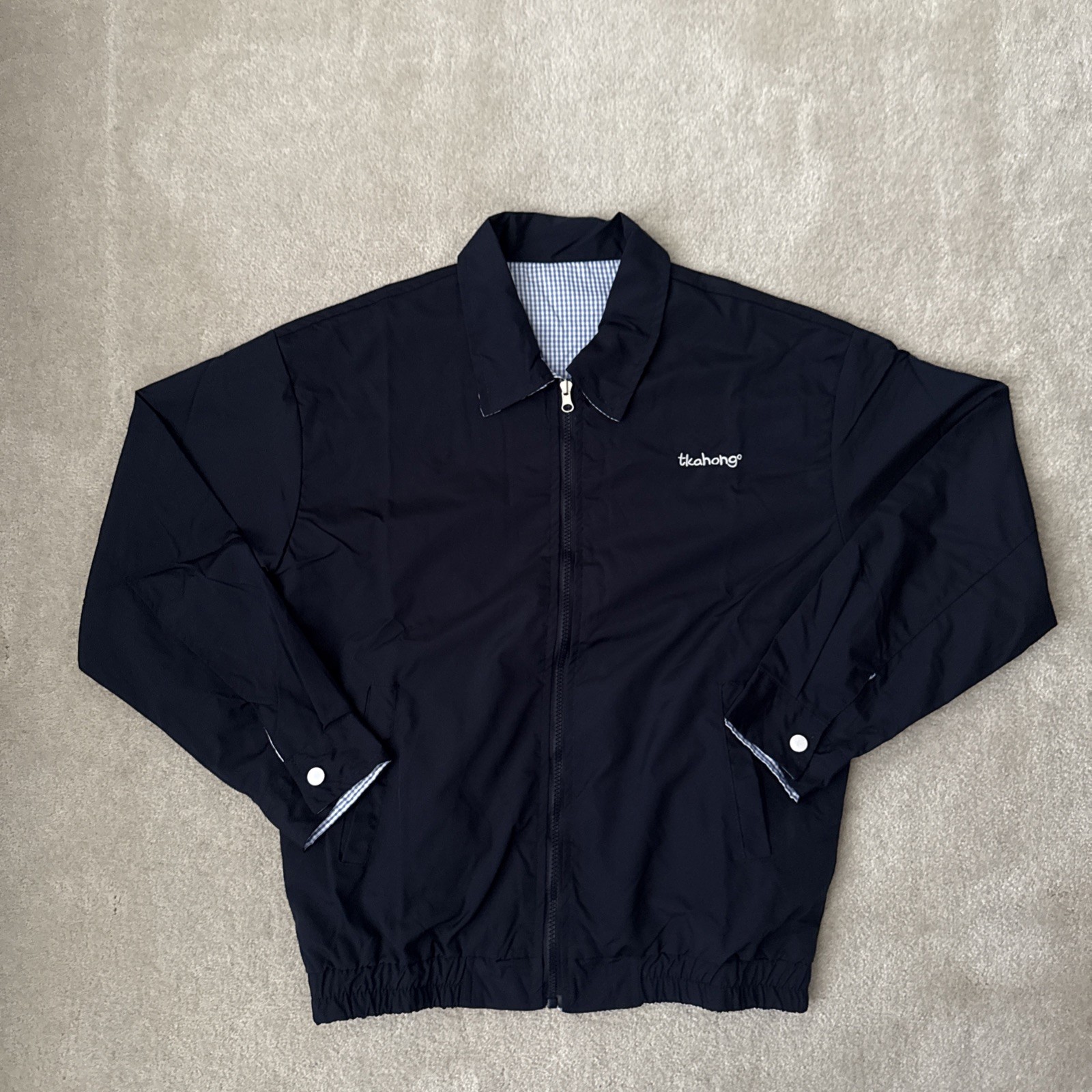 Chaqueta de bombardero de doble cara - Abrigo universitario vintage a cuadros - Ropa de calle