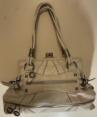 A Rare Large Vintage Betsey Johnson Off-White Leather Satchel