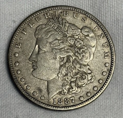 VF 1887-S Morgan Silver Dollar, U.S. $1 Coin Very Fine