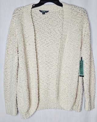 Terra & Sky Women Plus Size Beige Chenille Cocoon Cardigan Sweater 0X 2X or 4X
