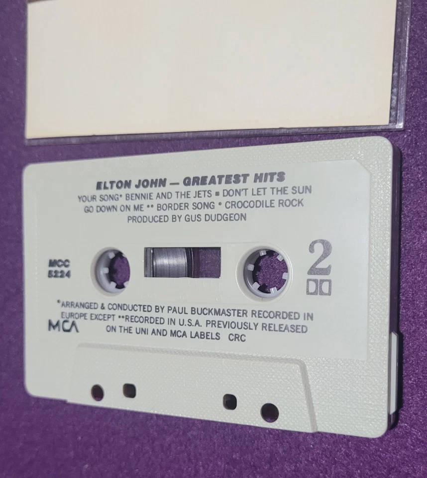 Elton John Greatest Hits Cassette Tape 1974 70s Pop Classical Rock Tested - Image 4 of 4
