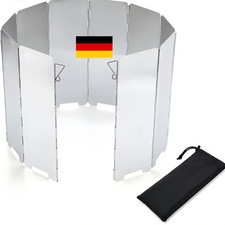 10 Platten Windschutz Faltbarer Alu-Windschutz f&uuml;r Gaskocher Camping Kocher DE