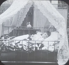 Trials Of The Day Are Over, c1900's William H. Rau Magic Lantern Glass Slide