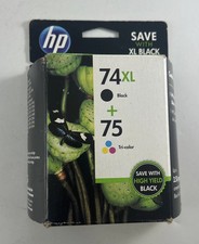 HP 74XL + 75 Tri-Color Ink Cartridge New in Box Exp 5/2015