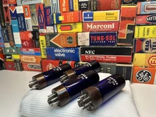 4 Rare OEBox BlueCobalt Tesla EL34 6CA7 PowerTubes /Grail XF Mullard Altv /Quad