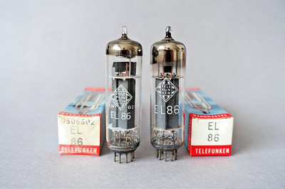 2 x NOS EL86, TELEFUNKEN, ONE WITH DIAMOND, TESTED, OWN BOXES
