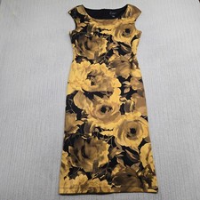 Connected Apparel Dress Womens 4 Floral Sleeveless Sheath Midi Elegant Cocktail