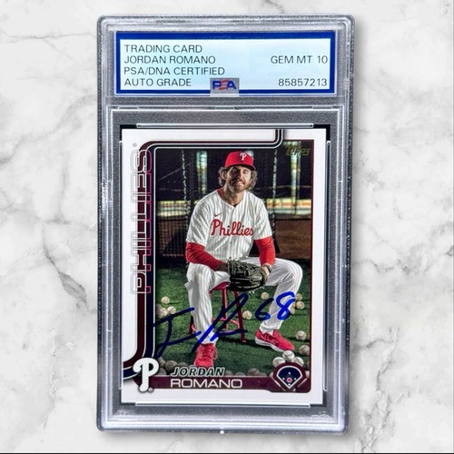 Jordan Romano Signed 2025 Topps Golden Mirror SSP PSA 10 AUTO Phillies