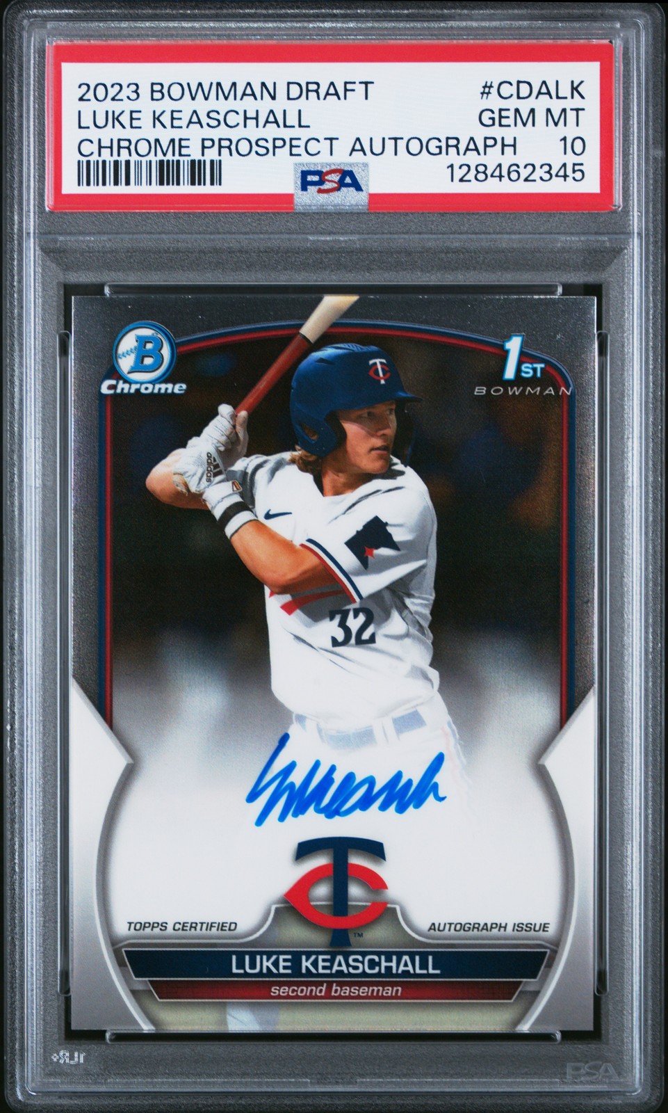 2023 BOWMAN DRAFT CHROME PRSPCT AUTO #CDALK LUKE KEASCHALL PSA 10