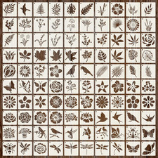 100Pcs Stencils for Painting, 3 Inch Reusable Small Stencil Flower Plant Anim...