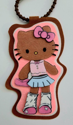 Hello Kitty Felt Charm Tag / Bag Clip- Cute